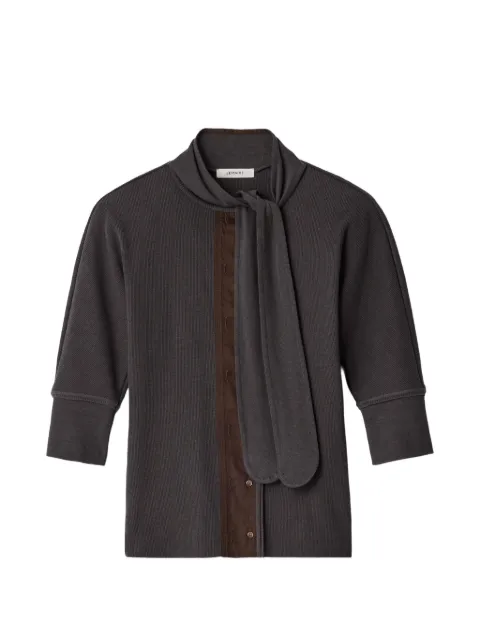 LEMAIRE Ascot T-shirt in linen and cotton ribbed jersey Grey TS0056LJ1030