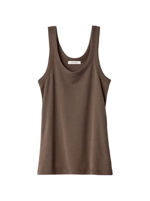 LEMAIRE rib tank top in jersey Brown TS0001LJ1016