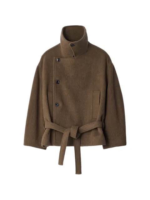 LEMAIRE short Wrap coat in felted wool and alpaca blend Brown CO1165LF1700