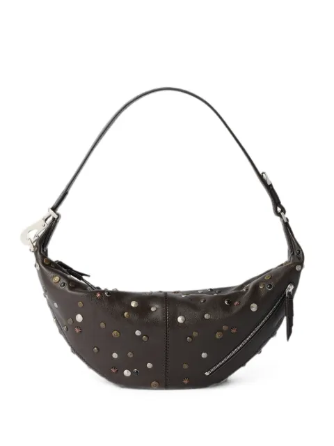 LEMAIRE mini quiver clip bag in satellite-studded grained buffalo leather Brown BG0242LL0131