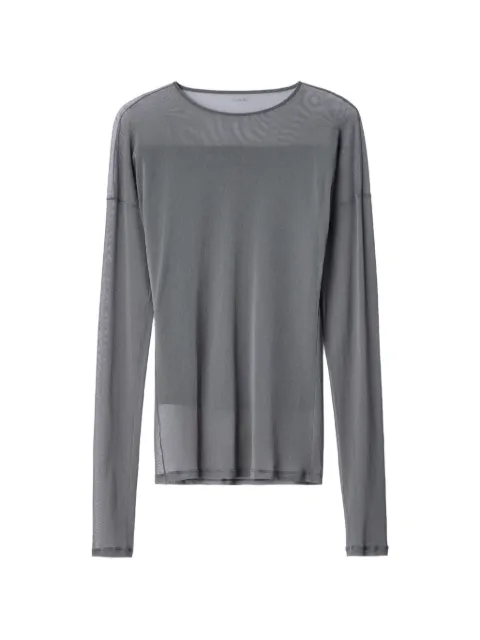 LEMAIRE long-sleeve ballerina-style top in mesh jersey Grey TS0062LJ1070