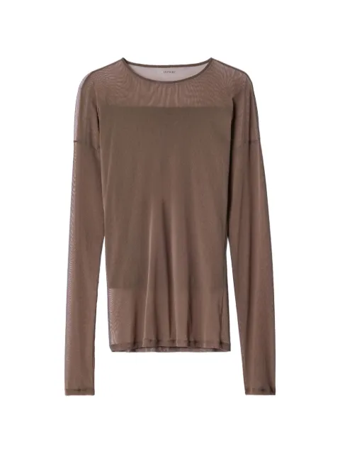 LEMAIRE long-sleeve ballerina-style top in mesh jersey Brown TS0062LJ1070