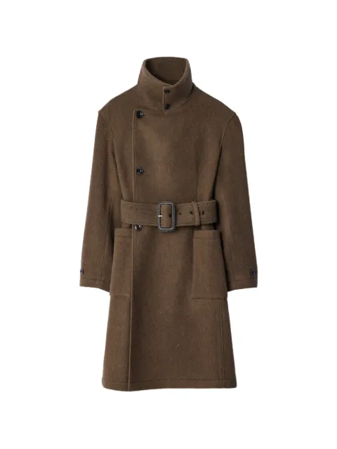 LEMAIRE fitted wrap coat in felted wool and alpaca blend Brown CO1155LF1700