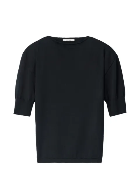 LEMAIRE short-sleeve sweater in fine merino wool Black PO0045LK1070