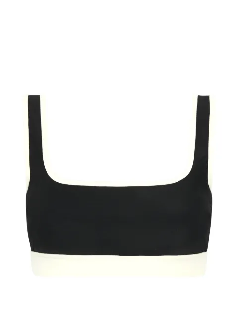 BONDI BORN Hayden contrast-trim bikini top Black SIB448SBLC
