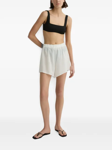 BONDI BORN Cremona sheer-voile shorts White RTWSH40006NTWHT