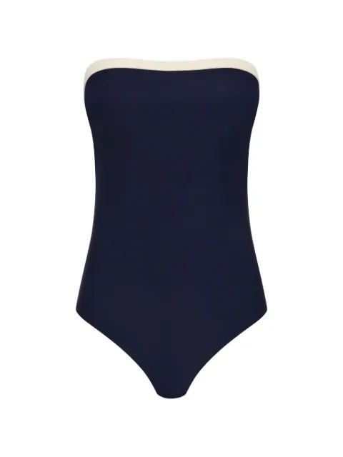BONDI BORN Romy strapless swimsuit Blue SIM053SNPC