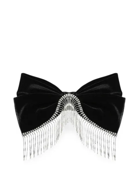 ANOUKI crystal-embellished velvet hair clip Black FFBWST4H