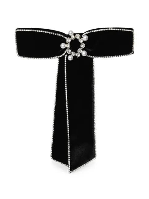 ANOUKI crystal-embellished velvet hair clip Black FFBWST3C