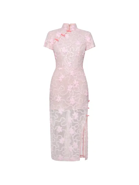 ANOUKI sequin-embellished floral-appliqué maxi dress Pink ANSS26I01SQ