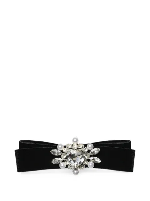 ANOUKI crystal-embellished velvet hair clip Black FFBWST2B