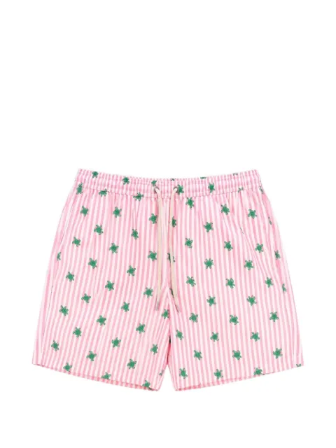 MC2 Saint Barth striped turtle-print swim shorts Pink LIG0016