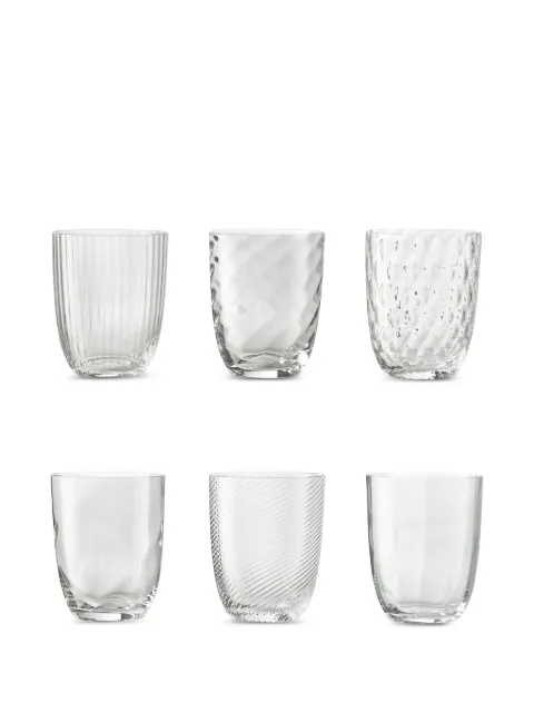 NasonMoretti Idra textured glasses (six-person setting) White IDRASET300