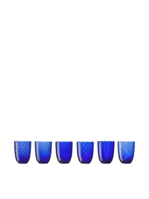 NasonMoretti Idra textured glasses (six-person setting) Blue IDRASET2B1