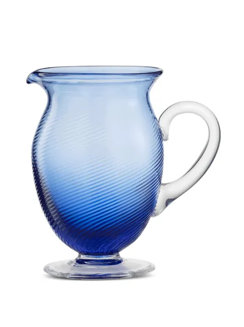 NasonMoretti 3/62 ribbed glass pitcher Blue 362CRBLRT