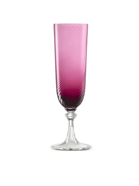 NasonMoretti 3/67 swirl-textured champagne flutes Red 362FURT