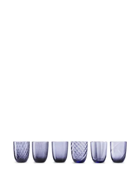 NasonMoretti Idra textured glasses (six-person setting) Purple IDRASET2GL