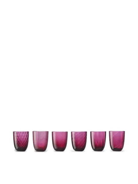 NasonMoretti Idra ribbed glasses (six-person setting) Purple IDRASET2U