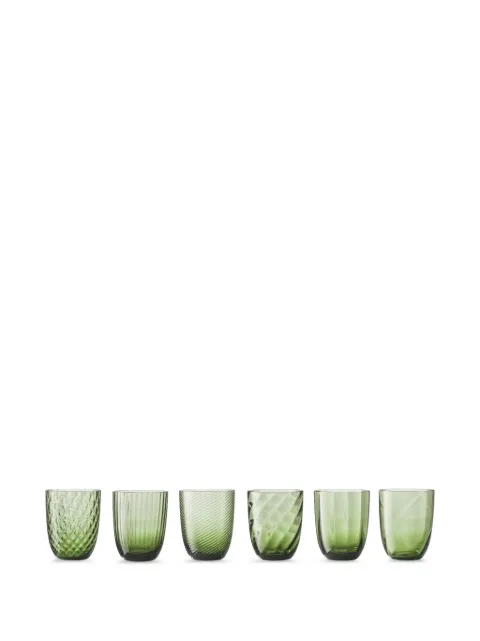 NasonMoretti Idra textured glasses (six-person setting) Green IDRASET2VS