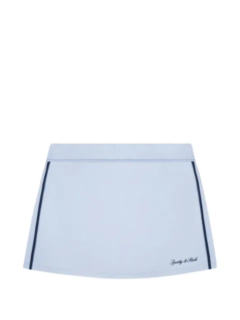 Sporty & Rich Signature logo-print side-stripe court mini skirt Blue SK00475326BL143