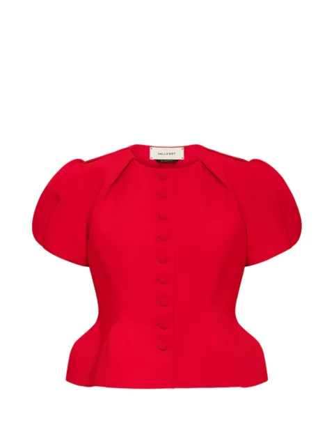 Hellessy Nelly puff-sleeve button-down jacket Red HP26T37174