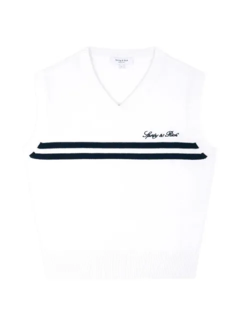 Sporty & Rich Signature logo-embroidered knitted cotton vest White WS099710326WH50