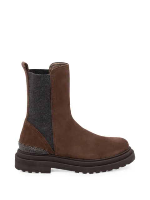 Brunello Cucinelli panelled Monili-chain boots Brown MZSFG3307C9885