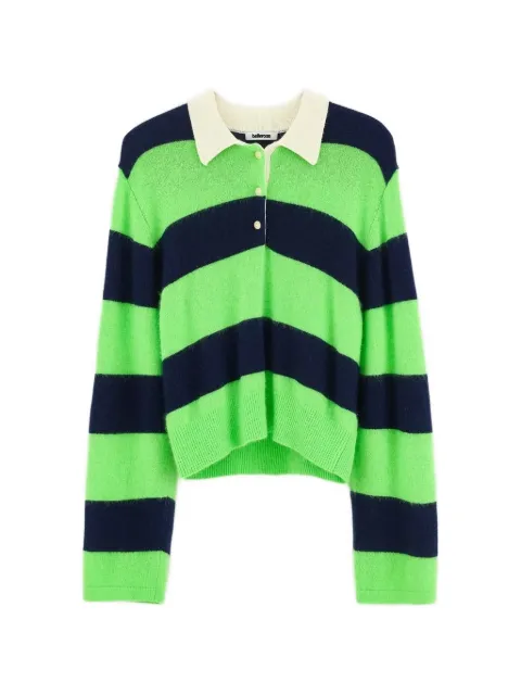 Bellerose striped polo-collar sweater Green BW262910K1791S