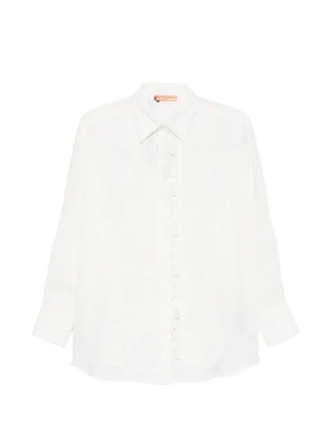 Ermanno Scervino lace-embroidered linen shirt White D484K611GQI