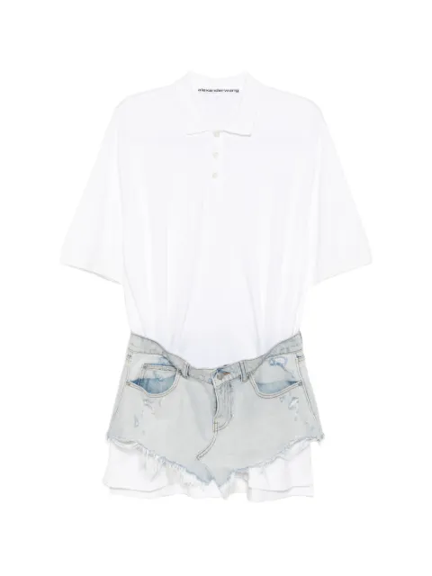 Alexander Wang layered denim-skirt dress White 4DC3266121ATS