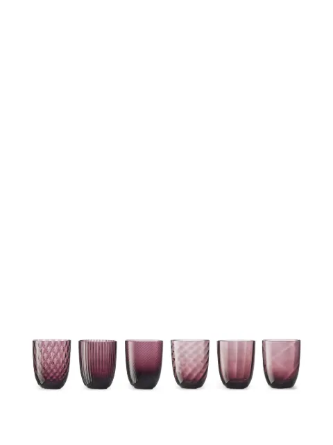 NasonMoretti Idra textured glasses (six-person setting) Purple IDRASET2I