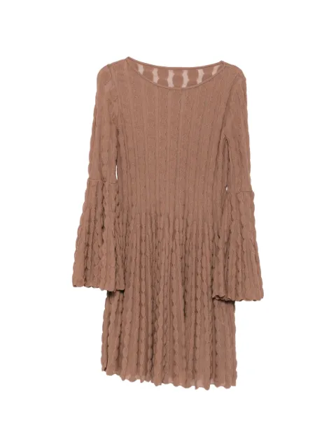 Antonino Valenti textured bell-sleeve mini dress Brown 2211AV26S87