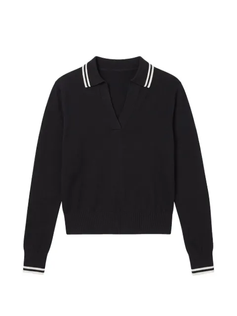 Splits59 Taylor stripe-trim V-neck sweater Black N3001