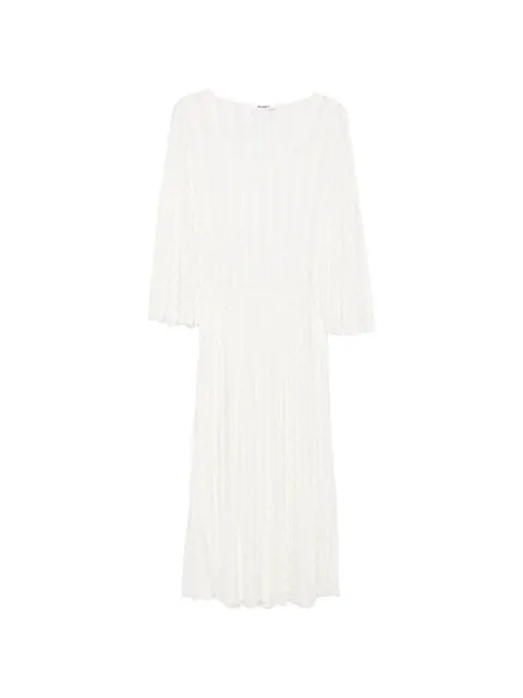 Antonino Valenti Nocciola wavy-knit long-sleeve midi dress White 2210AV26S