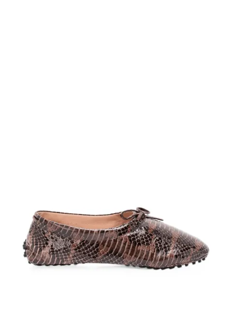 Alberta Ferretti bow-detail ballet flats Brown 60068105