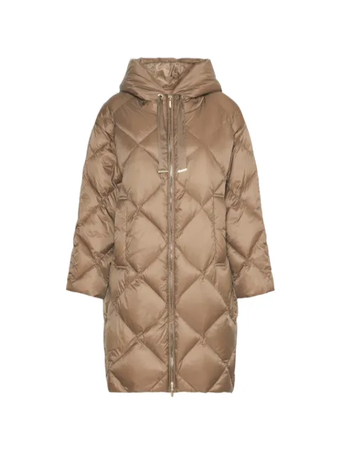Max Mara diamond-quilted hooded coat Brown 2629496085600