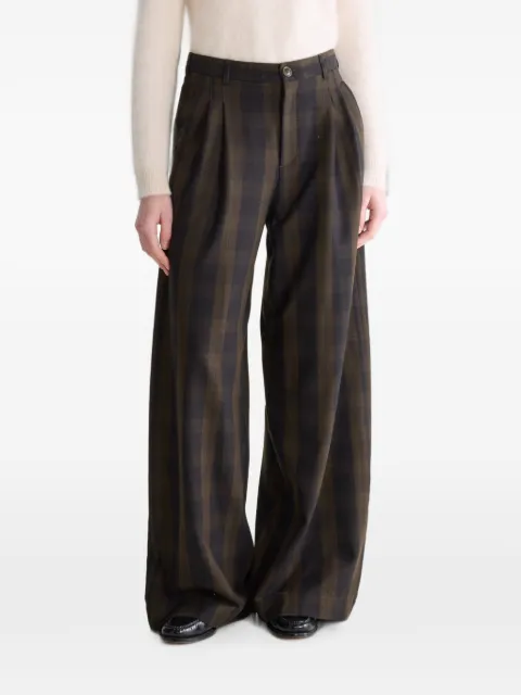 Bellerose Volkert check-pattern wide-leg trousers Blue BW262108C1405