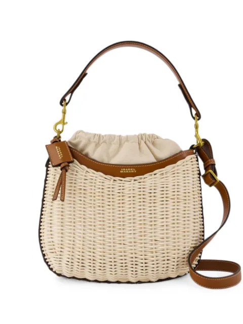 ISABEL MARANT Oskan Moon woven shoulder bag Neutrals PP0495FAD2X04M