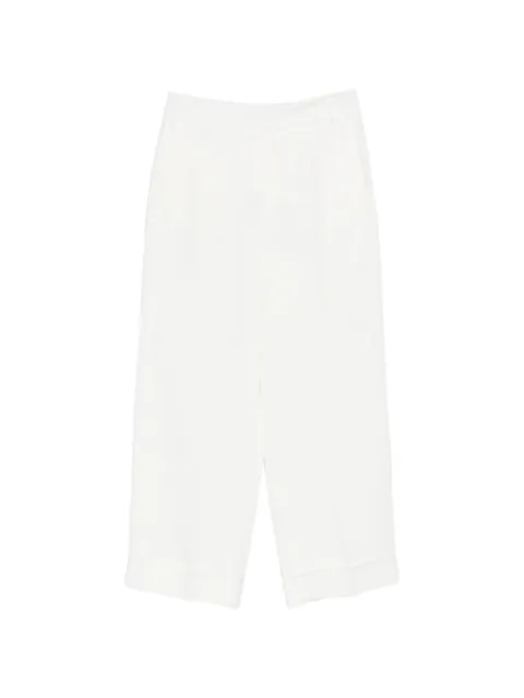 'S Max Mara pressed-crease turned-up trousers White 2619131113600