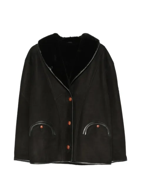 Blazé Milano Smiley shearling-collar jacket Black JKSCS01TAH