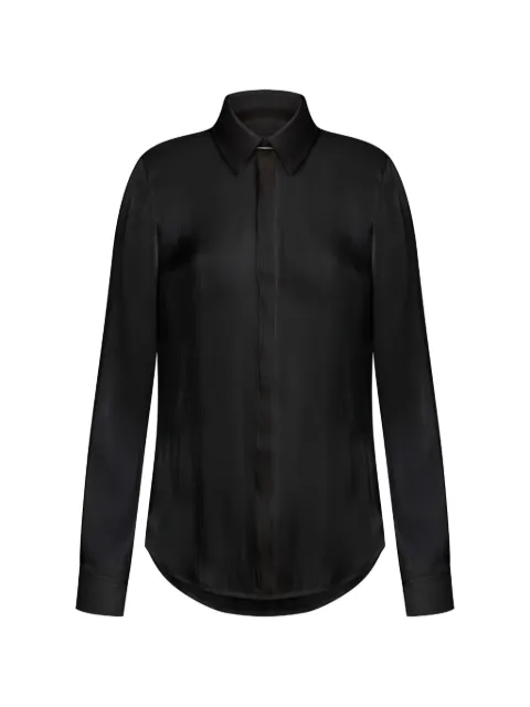 DONDUP satin-finish long-sleeve shirt Black DC526OF0205XXX