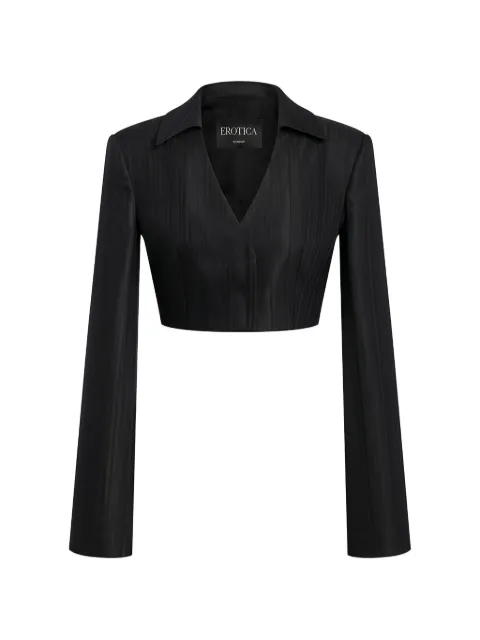 DONDUP pinstripe cropped jacket Black DJ848EFE166XXX