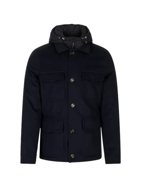 Moorer hooded multi-pocket jacket Blue MOUGI101197TEPAH81