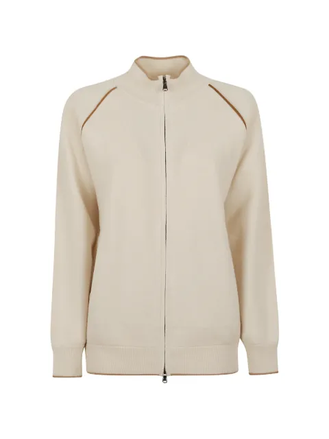 Kiton zip-up raglan-sleeve cardigan Neutrals D62940K0584L02PANNA