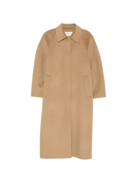 Róhe raglan-sleeve concealed-fastening coat Brown 82010017