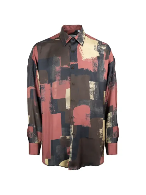 Costumein abstract-print long-sleeve shirt Brown 26F2726FO101