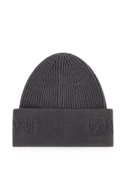 Emporio Armani ribbed-knit beanie hat Grey EM003750AF19896