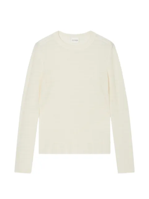 Closed open-knit long-sleeve sweater Neutrals C9690893R22