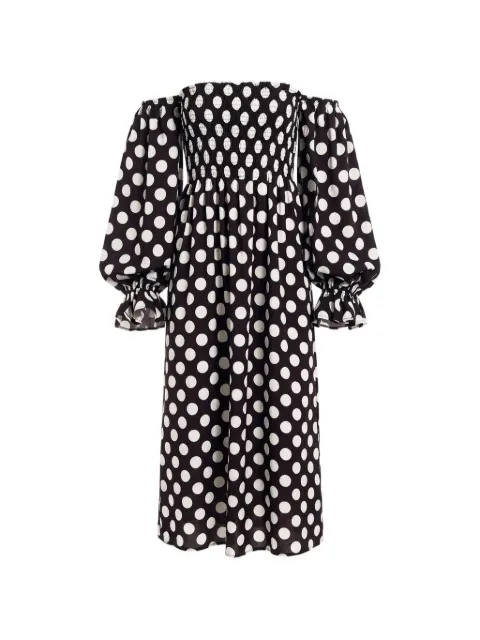 Sleeper Atlanta polka-dot midi dress Black ATDR01G113HR