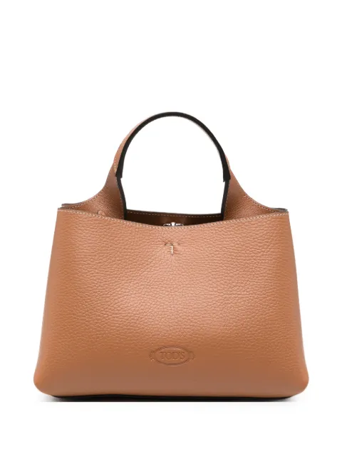 Tod's T-logo grained leather tote bag Brown XBWAPAEL000QRI